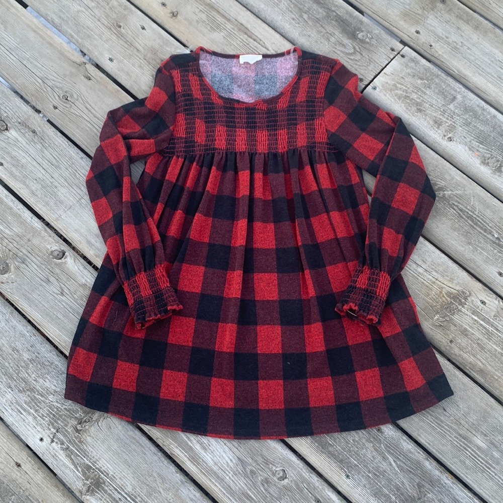 COPY - 143 Story by Line Up Black/Red Plaid Top small